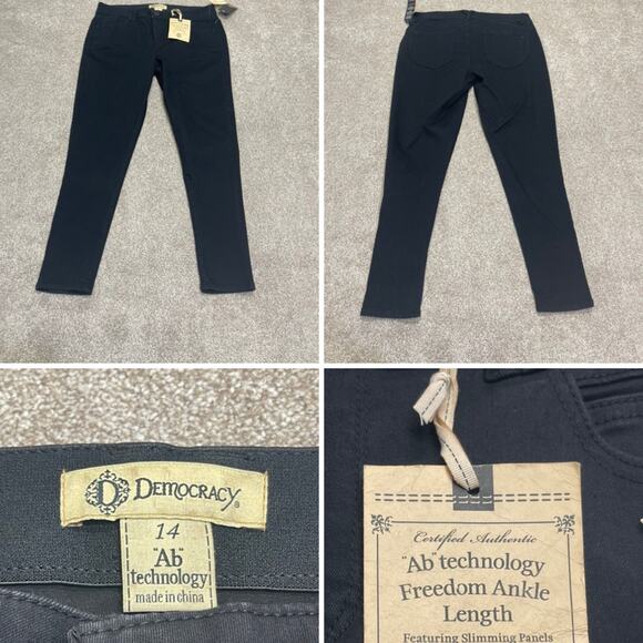 Democracy Womens Ab technology freedom ankle jeans sz 14 high rise black jeans - Picture 1 of 12